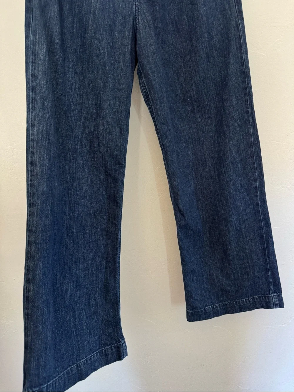 J. Crew Pleated Trouser Jean Blue High Rise Denim Cotton Stretch